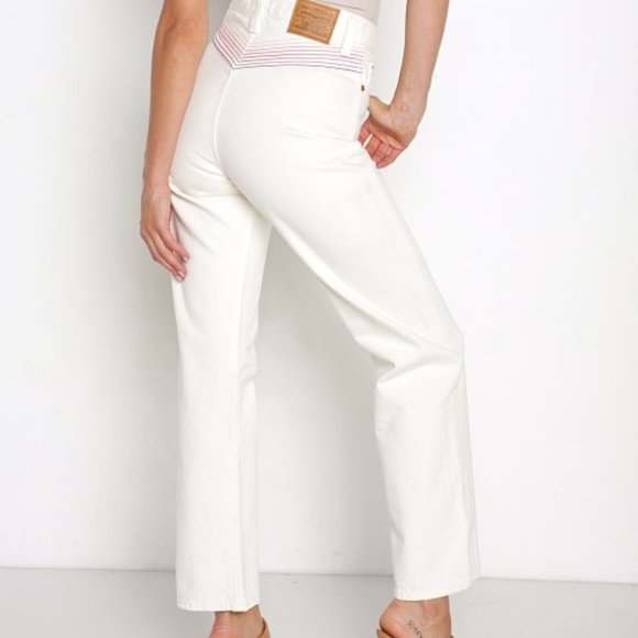 Levi’s Ribcage Straight Ankle Ecru Chasing Rainbows - Picture 7 of 16